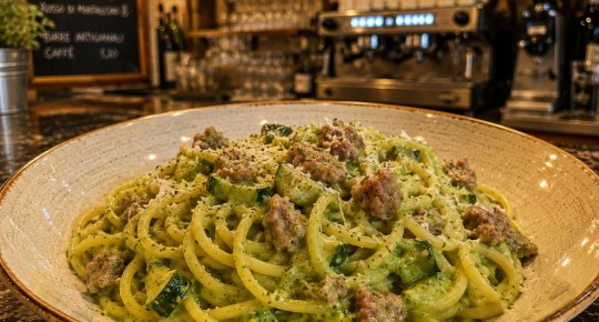 TONNARELLI CON ZUCCHINE E SALSICCIA