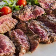Horse steak with side dish