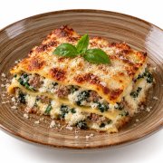 Lasagne mit Ricotta, Spinat und Wurst